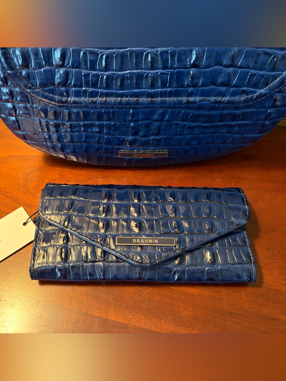 Cynthia Ink Leontyne Brahmin bag with matching clutch - Picture 7 of 9